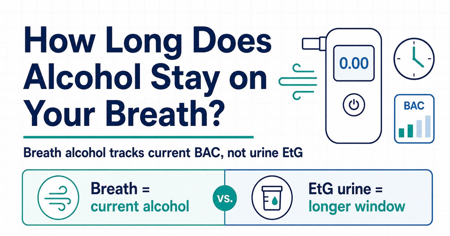 How long alcohol stays on your breath guide with breathalyzer and BAC comparison